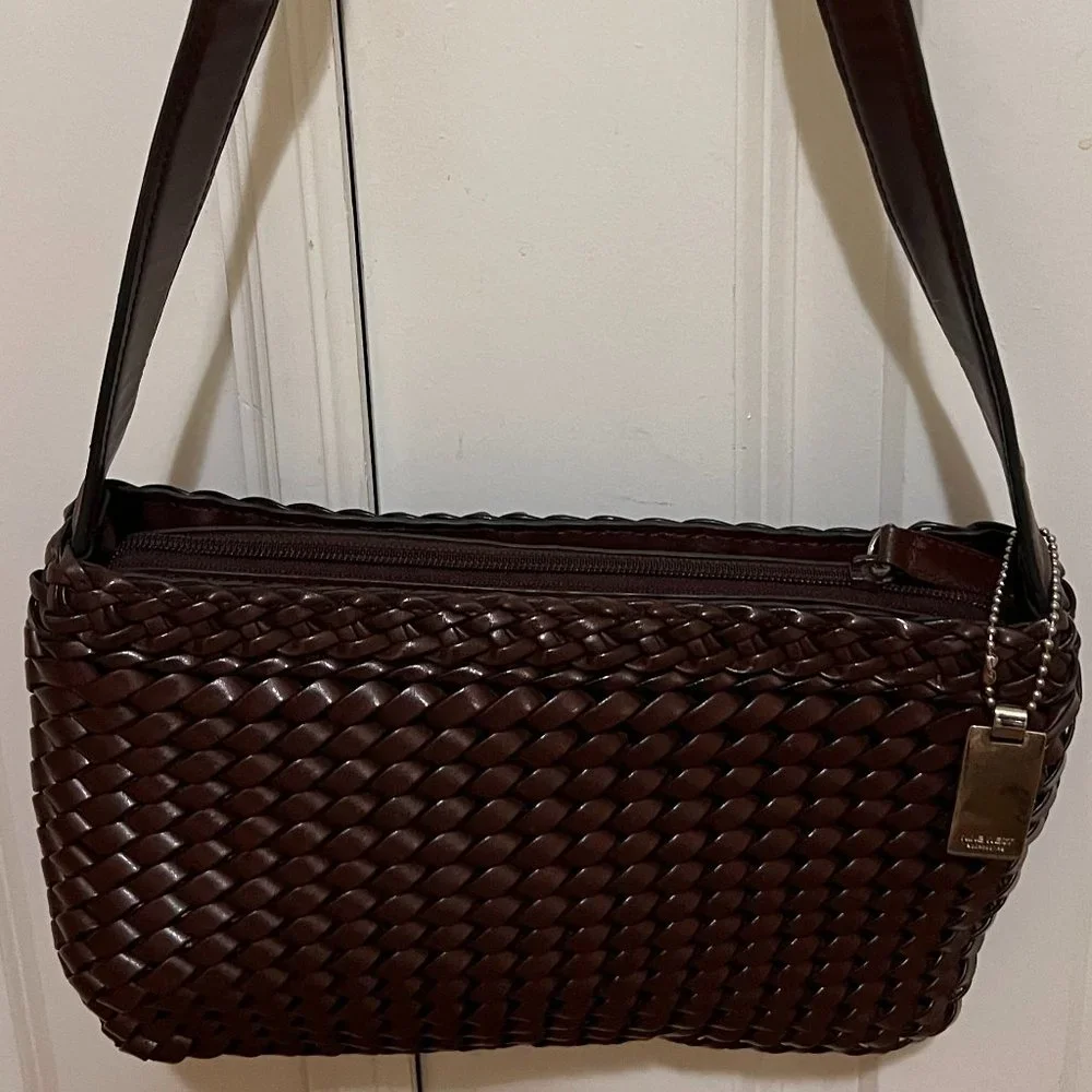 Nine West Woven Chocolate Brown Shoulder handbag